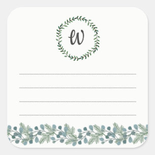 Monogram bookplate, neutral gender book sticker