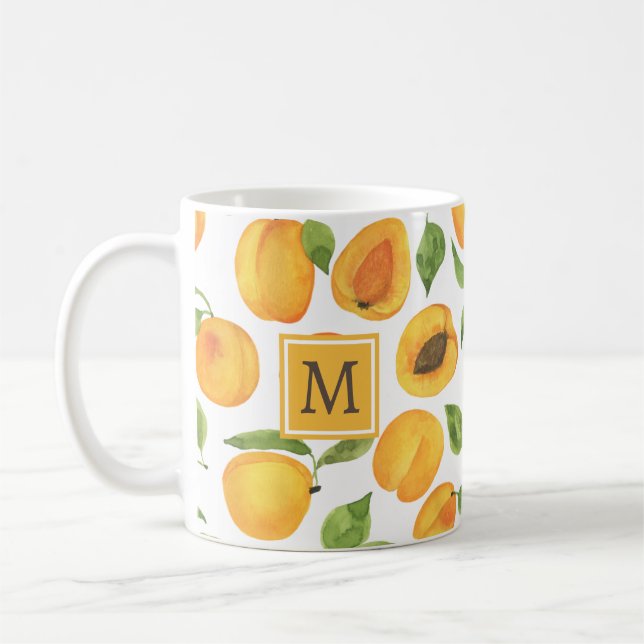 Monogram Botanical Apricot Mug (Left)