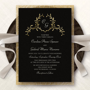 Monogram Botanical French Wedding
