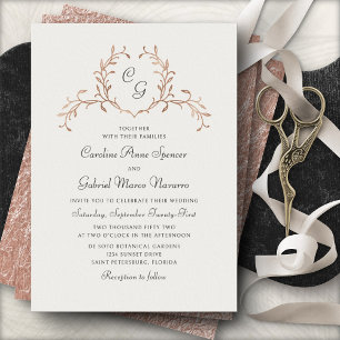 Monogram Botanical French Wedding