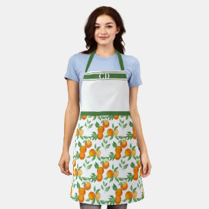 Monogram Botanical Oranges Apron