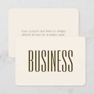 Monogram, Brand or Business Name   Off-white Brown Card