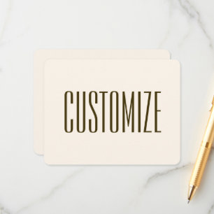 Monogram, Brand or Business Name Off-white Brown Enclosure Card