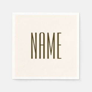 Monogram, Brand or Business Name Off-white Brown Napkin