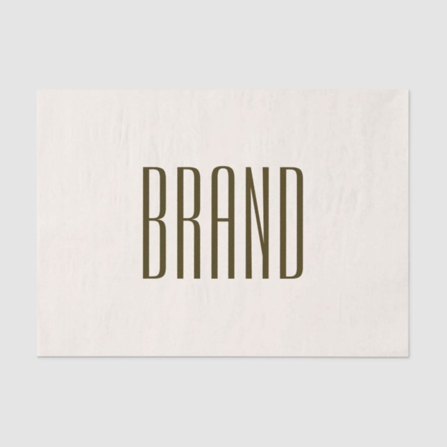 Monogram, Brand or Business Name | Off-white Brown Tissue Paper (Front)