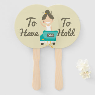 Monogram. Bride and Groom. To Have and To Hold. Hand Fan