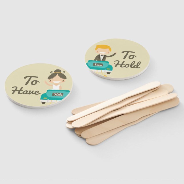 Monogram. Bride and Groom. To Have and To Hold. Hand Fan (Non-assembled)