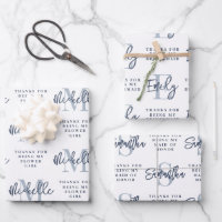 Monogram Bridesmaid Flower Girl Maid Honour Blue