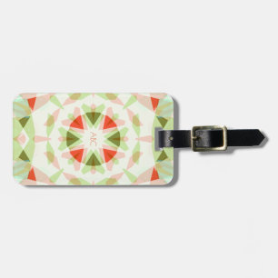 Monogram Bright Red Green Pink Christmas Star Gift Luggage Tag