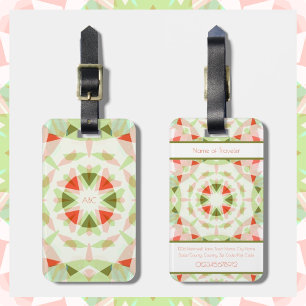 Monogram Bright Red Pretty Green Magic Star Girl’s Luggage Tag
