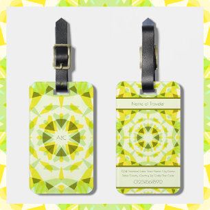 Monogram Bright Yellow Green Magic Star Girl’s Luggage Tag