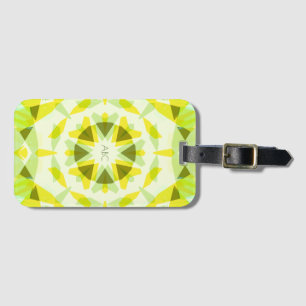 Monogram Bright Yellow Green Magic Star Girl’s Luggage Tag
