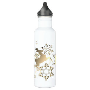 Monogram Bronze-like Dancing Reindeer & Snowflakes 710 Ml Water Bottle