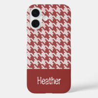 Monogram brown and white houndstooth pattern
