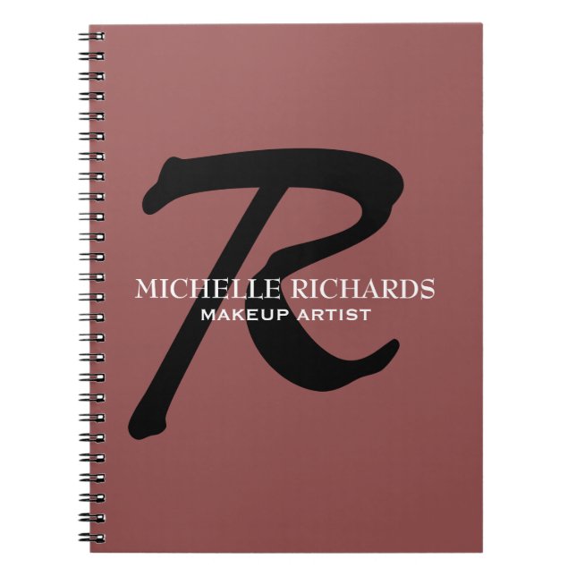 Monogram Brown & Black Makeup Artist Notebook (Front)