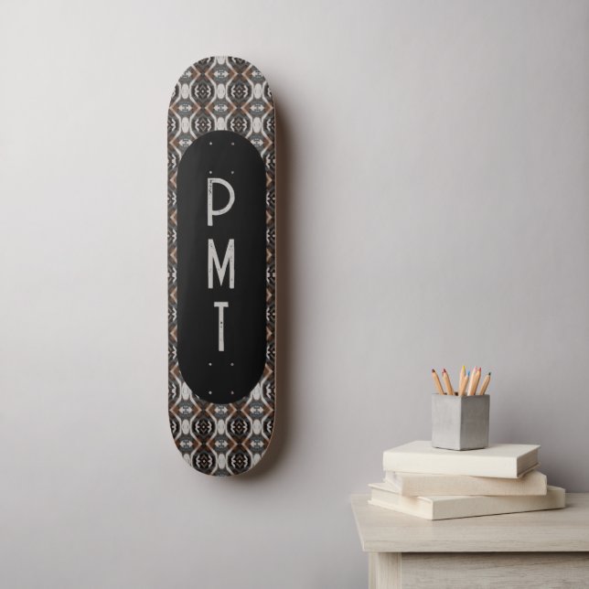 Monogram Brown Black Skateboard (Wall Art)
