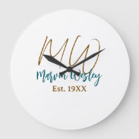 Monogram brown blue turquoise est.year simple mini