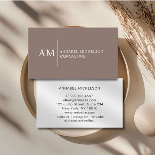 Monogram Brown Business Card