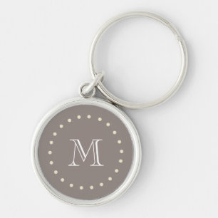 Monogram Brown Classic Elegant Premium Keychain
