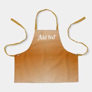 Monogram brown leather textured apron