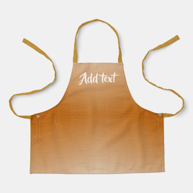 Monogram brown leather textured apron (Front)