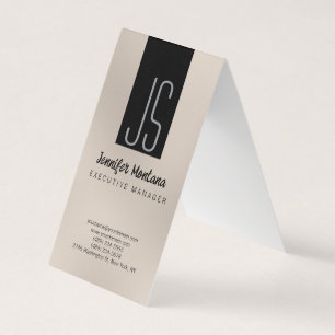 Monogram Browny Beige Black Manager Business Card