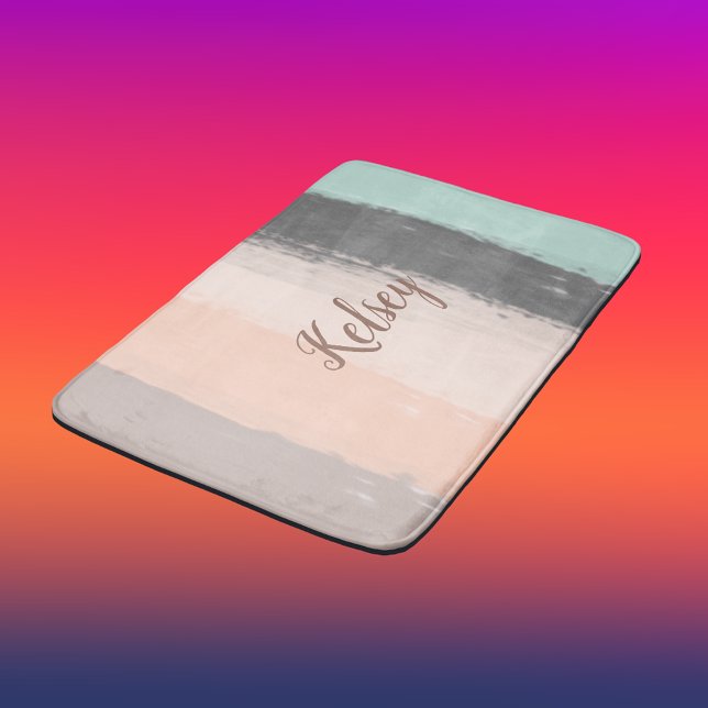 Monogram Brush Strokes Colourful | Bath Mat (Creator Uploaded)