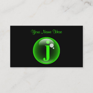 Monogram Bubble J Business Card