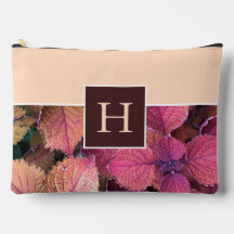 Monogram Burgundy Cream Leaves