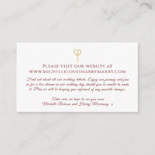 Monogram burgundy gold white website info enclosure card