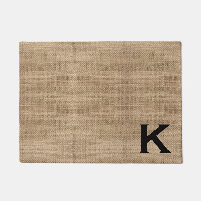 Monogram Burlap Doormat (Front)