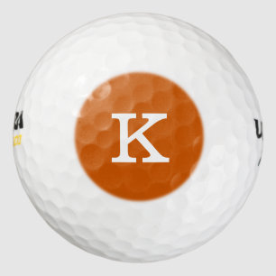 Monogram Burnt Orange Durable Monochromatic Golf Balls