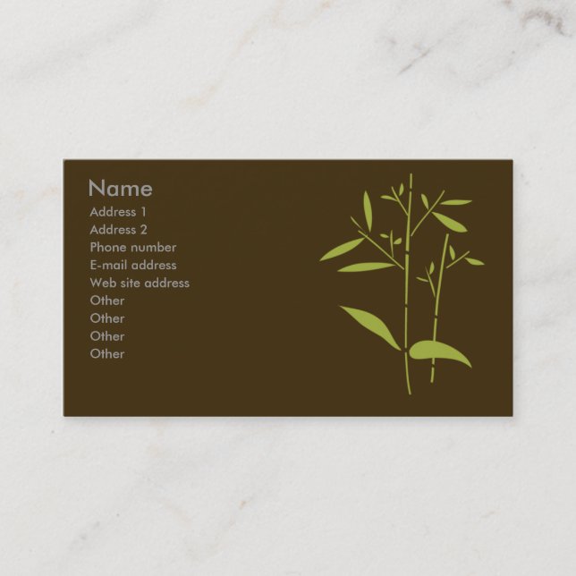 Monogram Business Card - Bamboo (Front)