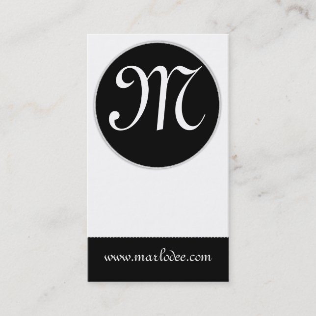 Monogram Business Card :: Black & White Minimal (Front)