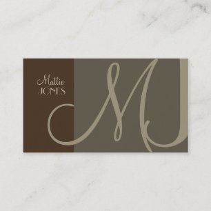 Monogram Business Card en retro colours