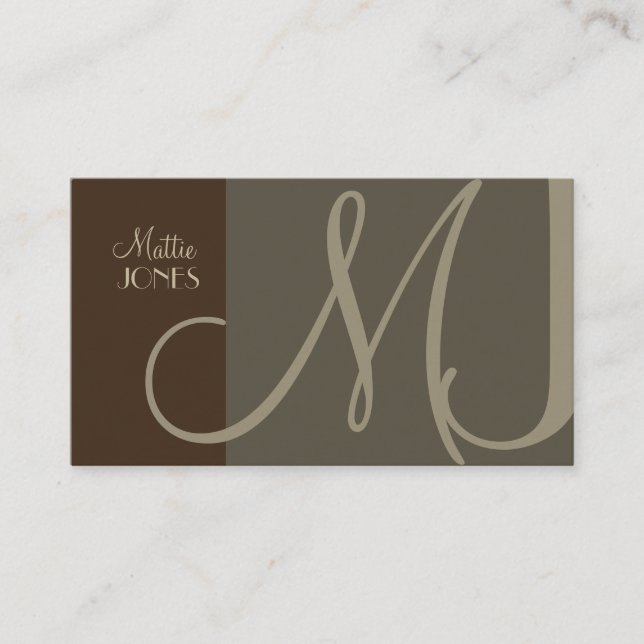 Monogram Business Card en retro colours (Front)