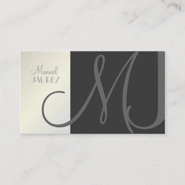 Monogram Business Card en retro colours (Front)