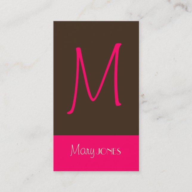 Monogram Business Card en retro colours (Front)