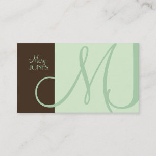 Monogram Business Card en retro colours