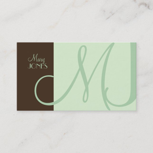 Monogram Business Card en retro colours (Front)