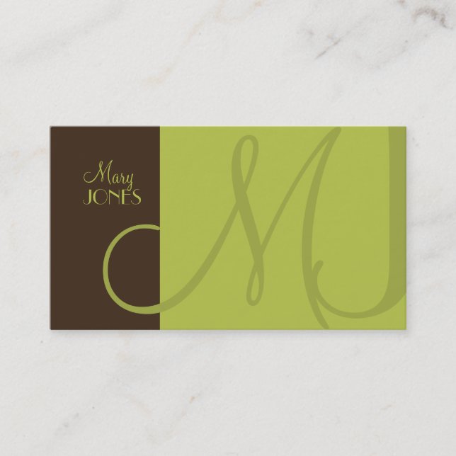 Monogram Business Card en retro colours (Front)