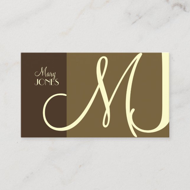 Monogram Business Card en retro colours (Front)