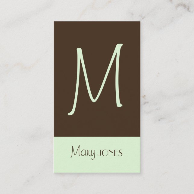 Monogram Business Card en retro colours (Front)