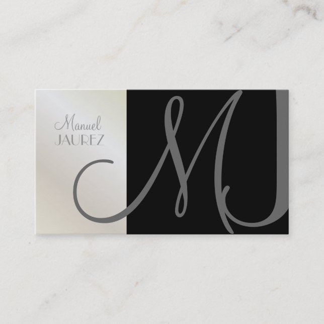 Monogram Business Card en retro colours (Front)