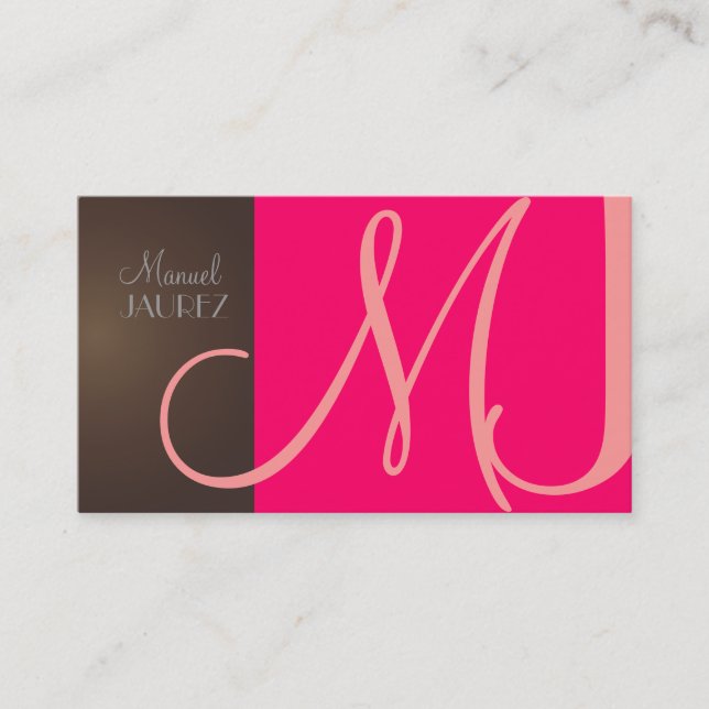 Monogram Business Card en retro colours (Front)