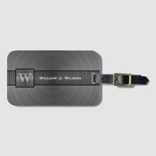 Monogram Business Executive Style - Grey Black Luggage Tag