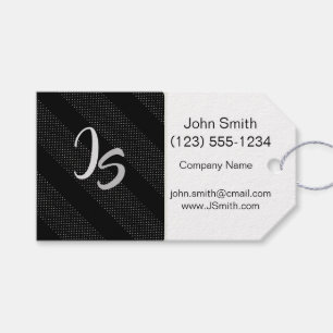 Monogram Business Geometric Trendy Black Pattern Gift Tags