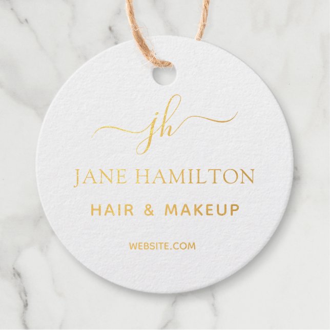 Monogram Business Logo Favour Tags (Front)