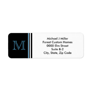 Monogram Business/Personal Stripe Address Label