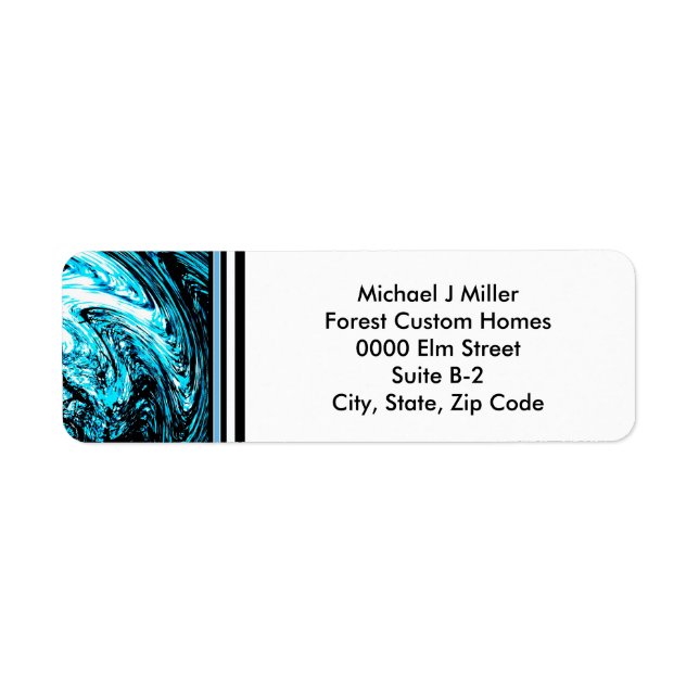 Monogram Business/Personal  Stripe Address Label (Front)